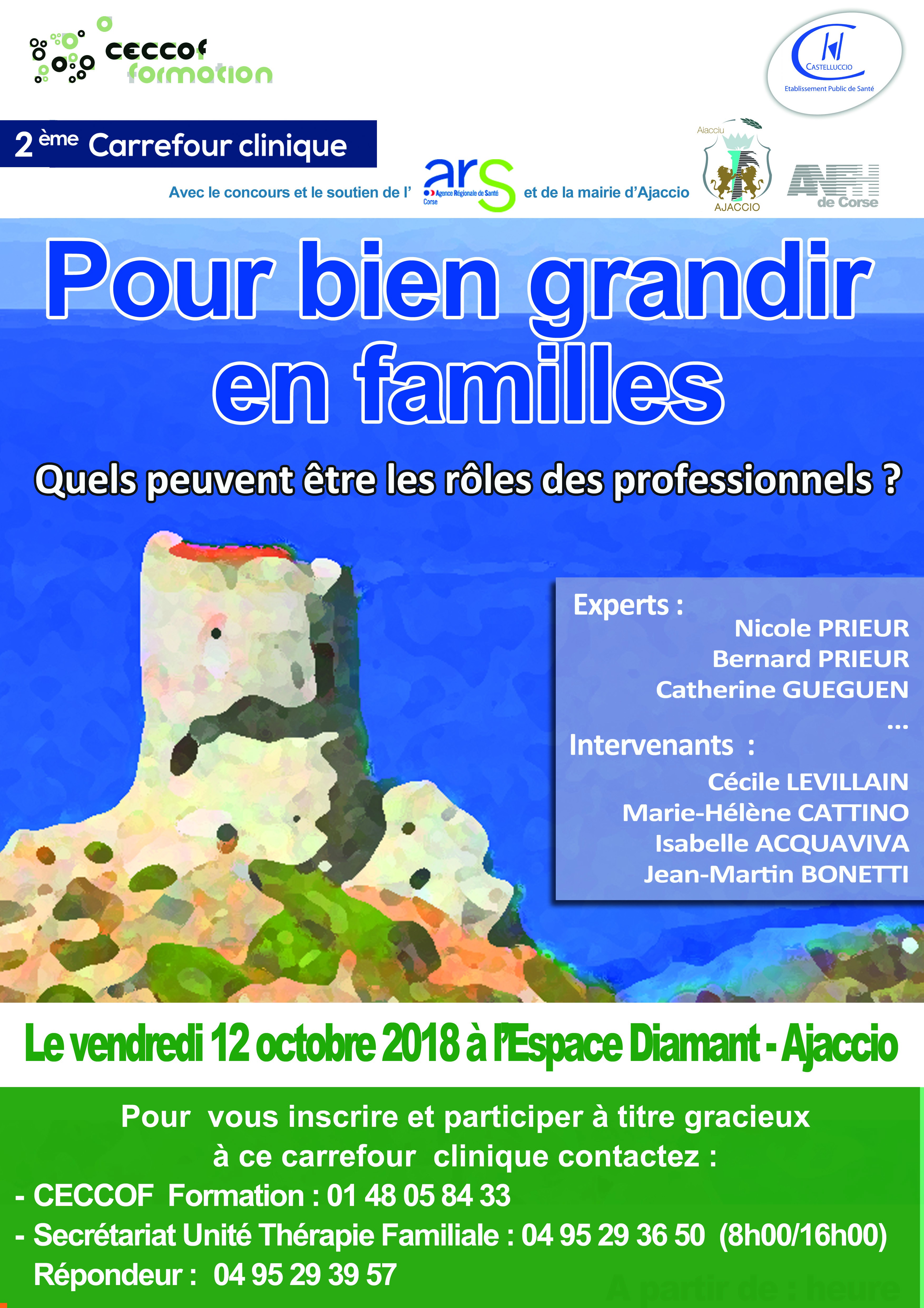 Carrefour Clinique CECCOF "Pour bien grandir en familles" Vendredi 12 octobre 2018