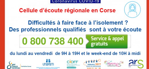 COVID-19 : Mise en place d'une cellule d'écoute face à l'isolement