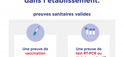 Covid-19 : A partir du 9 août 2021, Pass Sanitaire obligatoire pour entrer dans l'établissement 